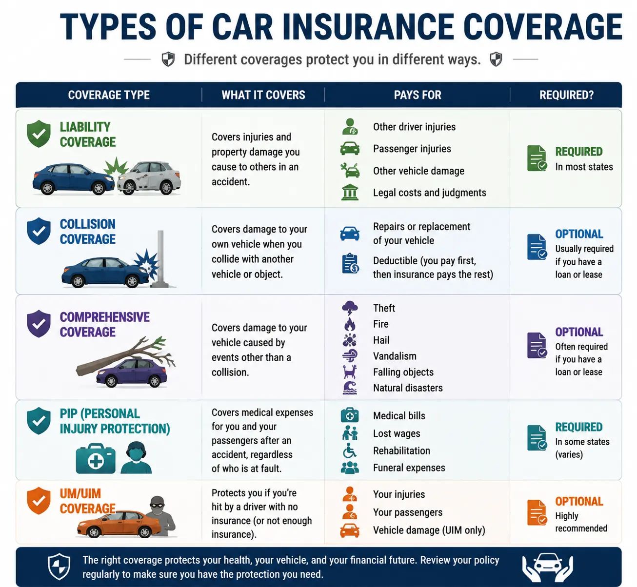Common Types of Auto Insurance Coverage