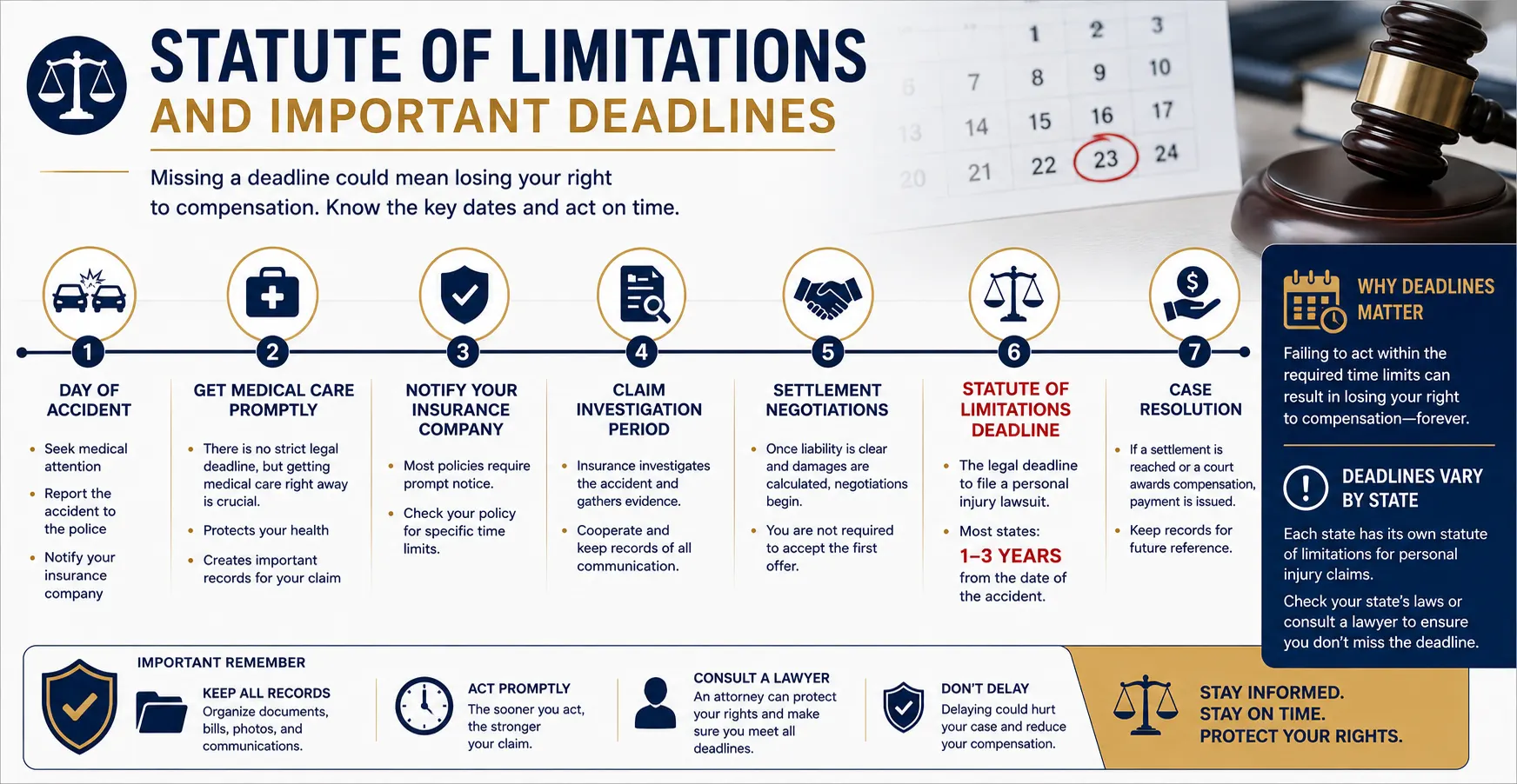 Statute of Limitations and Important Deadlines